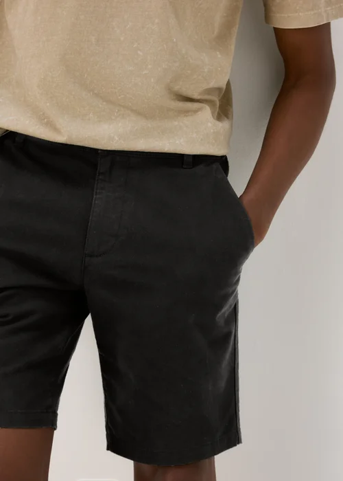 Black Straight Fit Chino Shorts - 30 Image 3