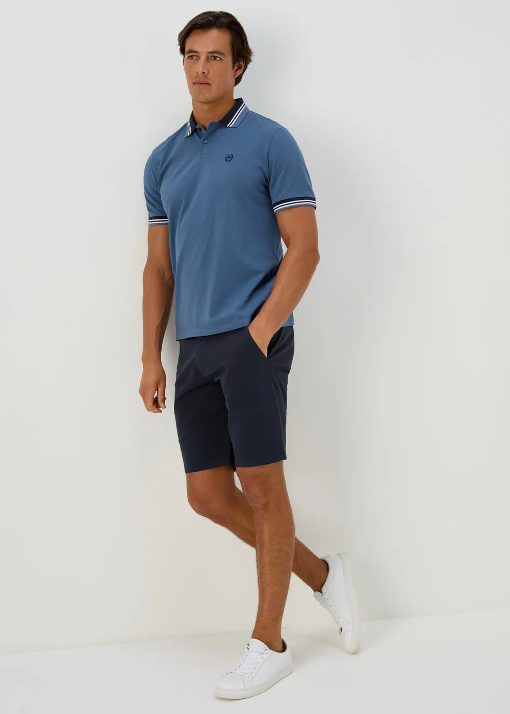 Navy Straight Fit Chino Shorts - 30 Image 4