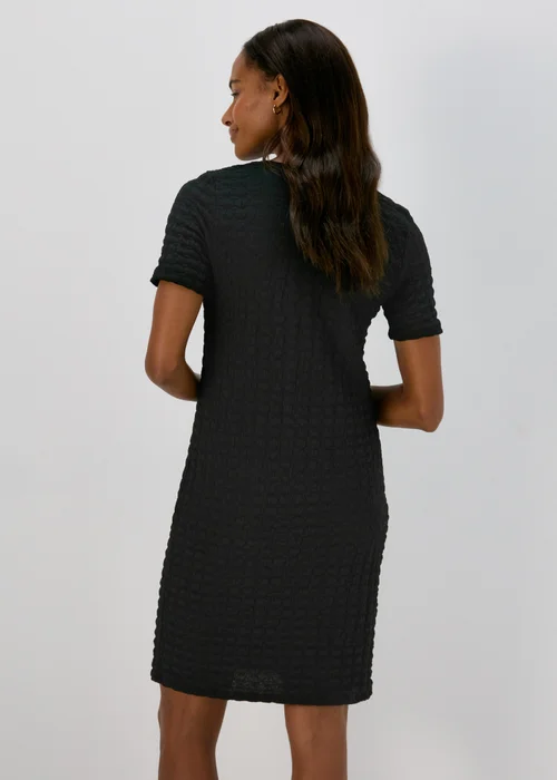 Black Hyper Textured Mini Dress - 8 Image 2
