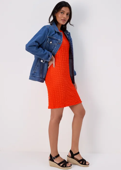 Red Hyper Texture Mini Dress - 8 Image 4