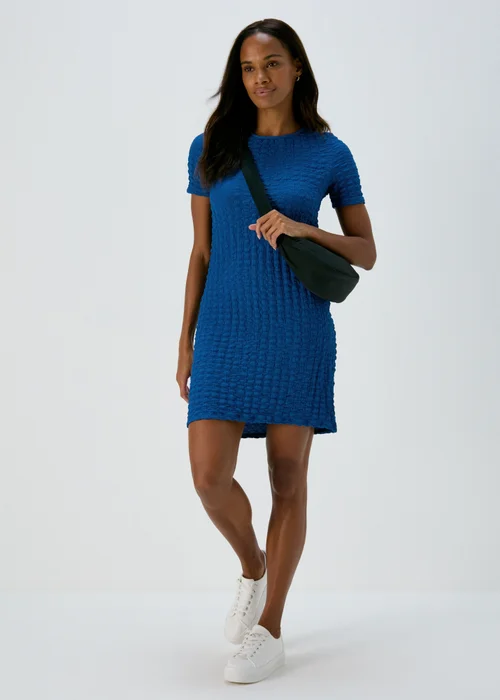 Blue Hyper Texture Mini Dress - 8 Image 4