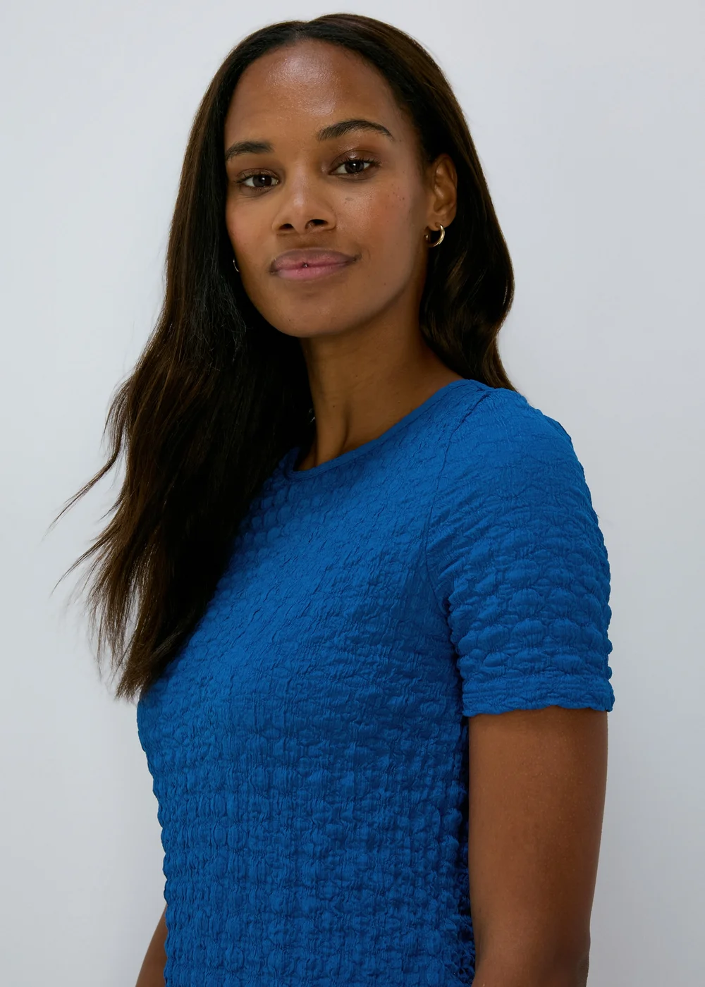 Blue Hyper Texture Mini Dress - 8 Image 3