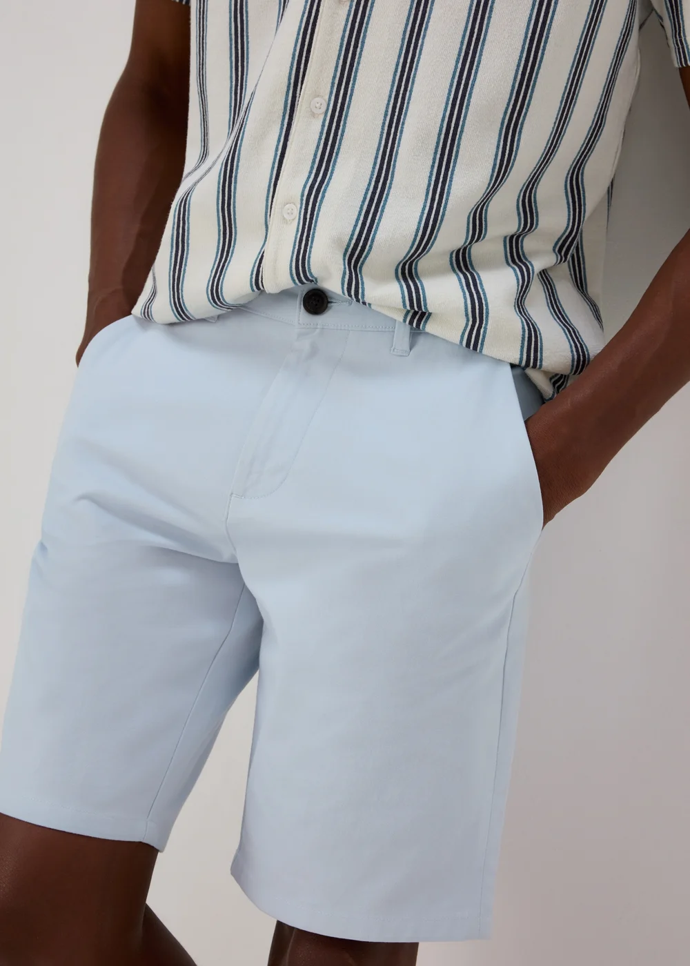 Blue Straight Fit Chino Shorts - 30 Image 3