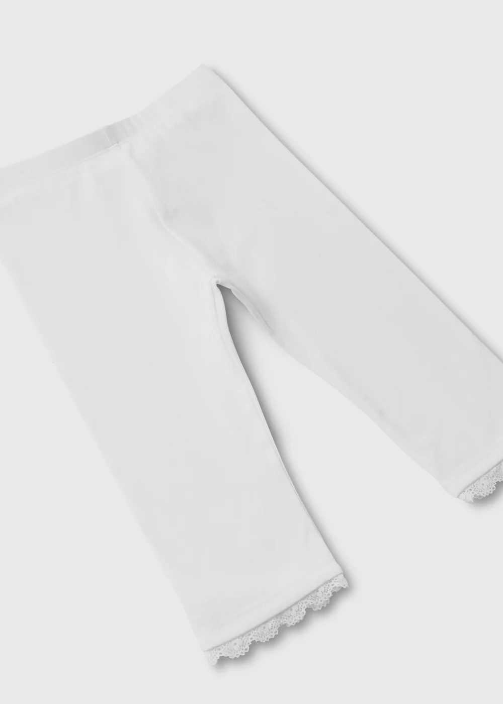 Girls White Lace Trim Leggings (1-7yrs) - 1 half year to 2 Image 2