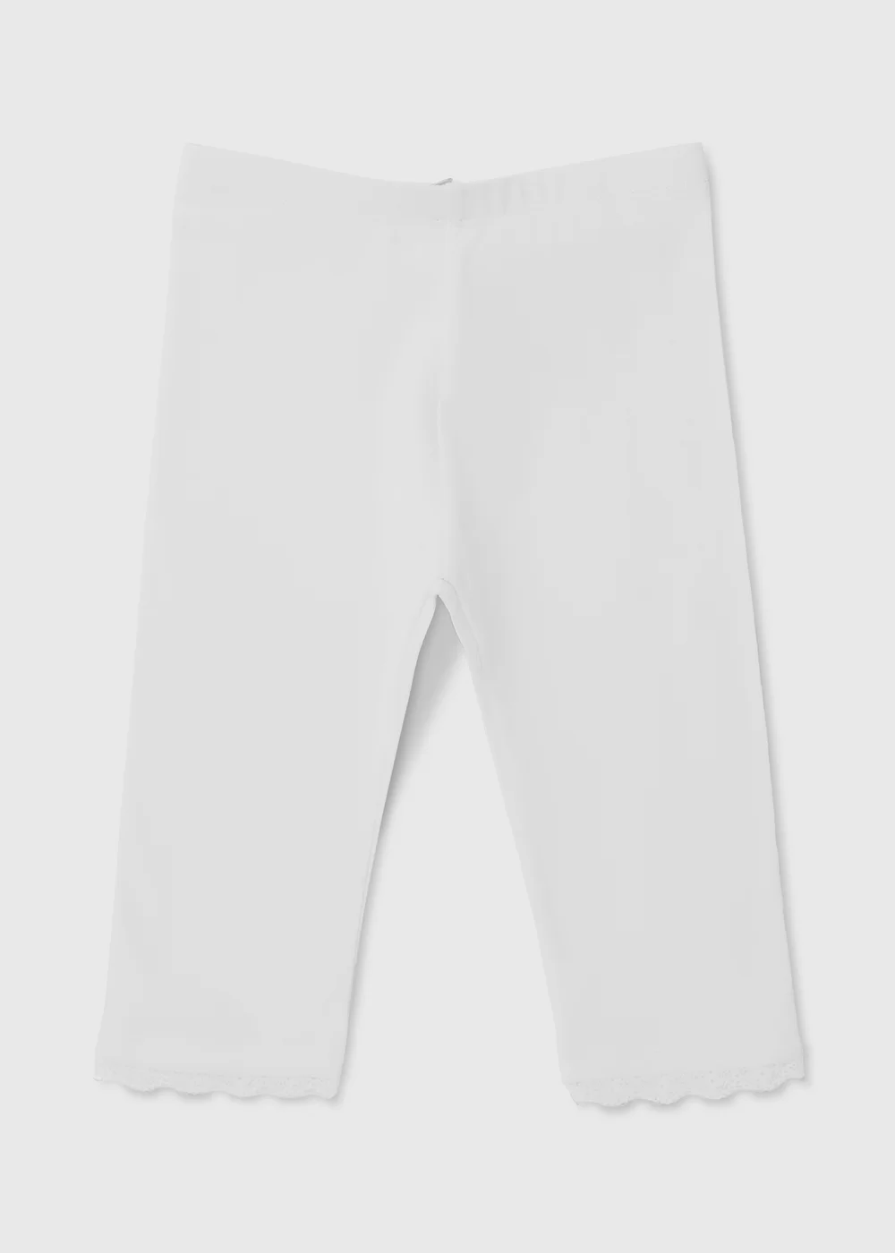 Girls White Lace Trim Leggings (1-7yrs) - 1 half year to 2 Image 1