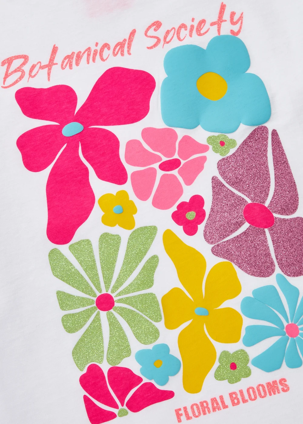 Girls White "Botanical Society" Slogan Flower T-Shirt (7-13yrs) - Age 7 Years Image 2