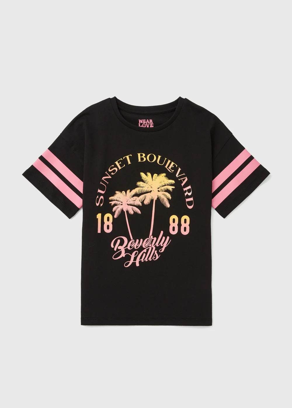 Girls Black Beverly Hills T-Shirt (7-13yrs) - Age 7 Years Image 1