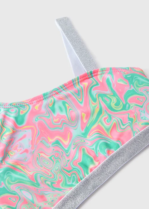 Girls 3 Pack Pink Marble Swim Set (6-13yrs) - 6-7 Yrs Image 2