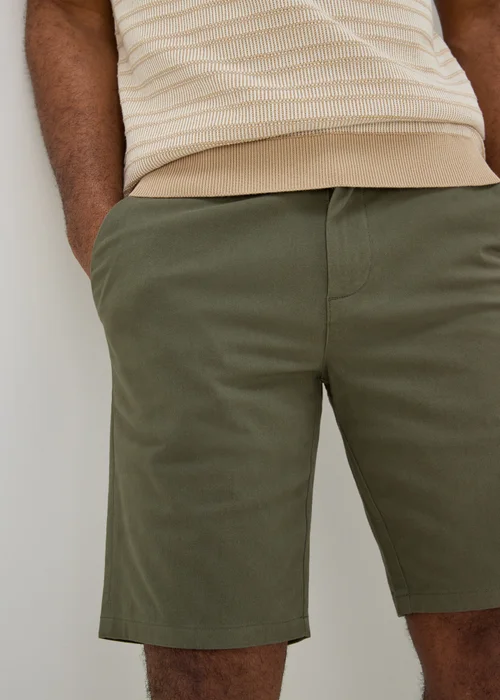 Khaki Straight Fit Chino Shorts - 30 Image 3