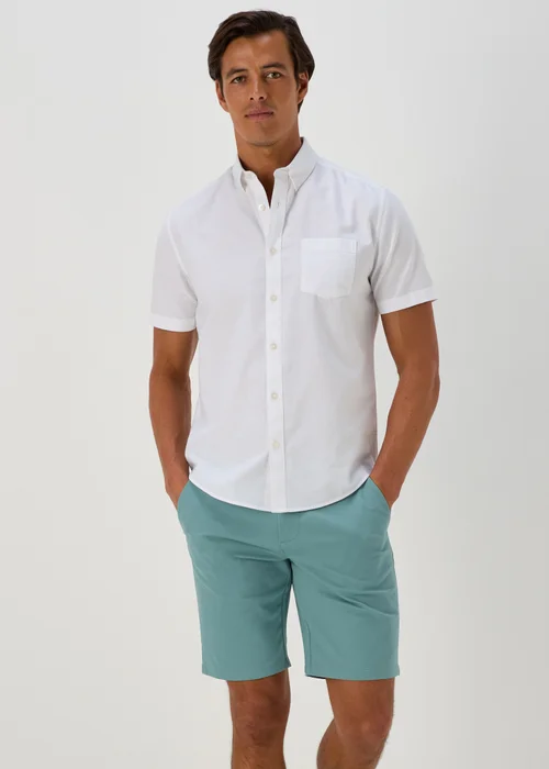 Teal Straight Fit Chino Shorts - 30 Image 1