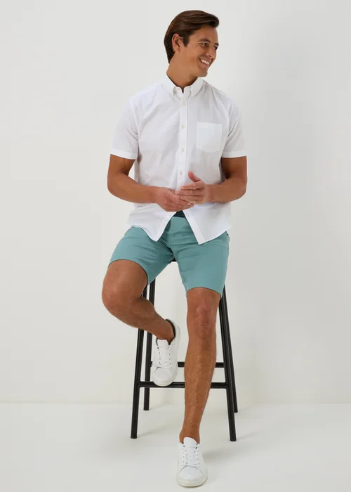 Teal Straight Fit Chino Shorts - 30 Image 4