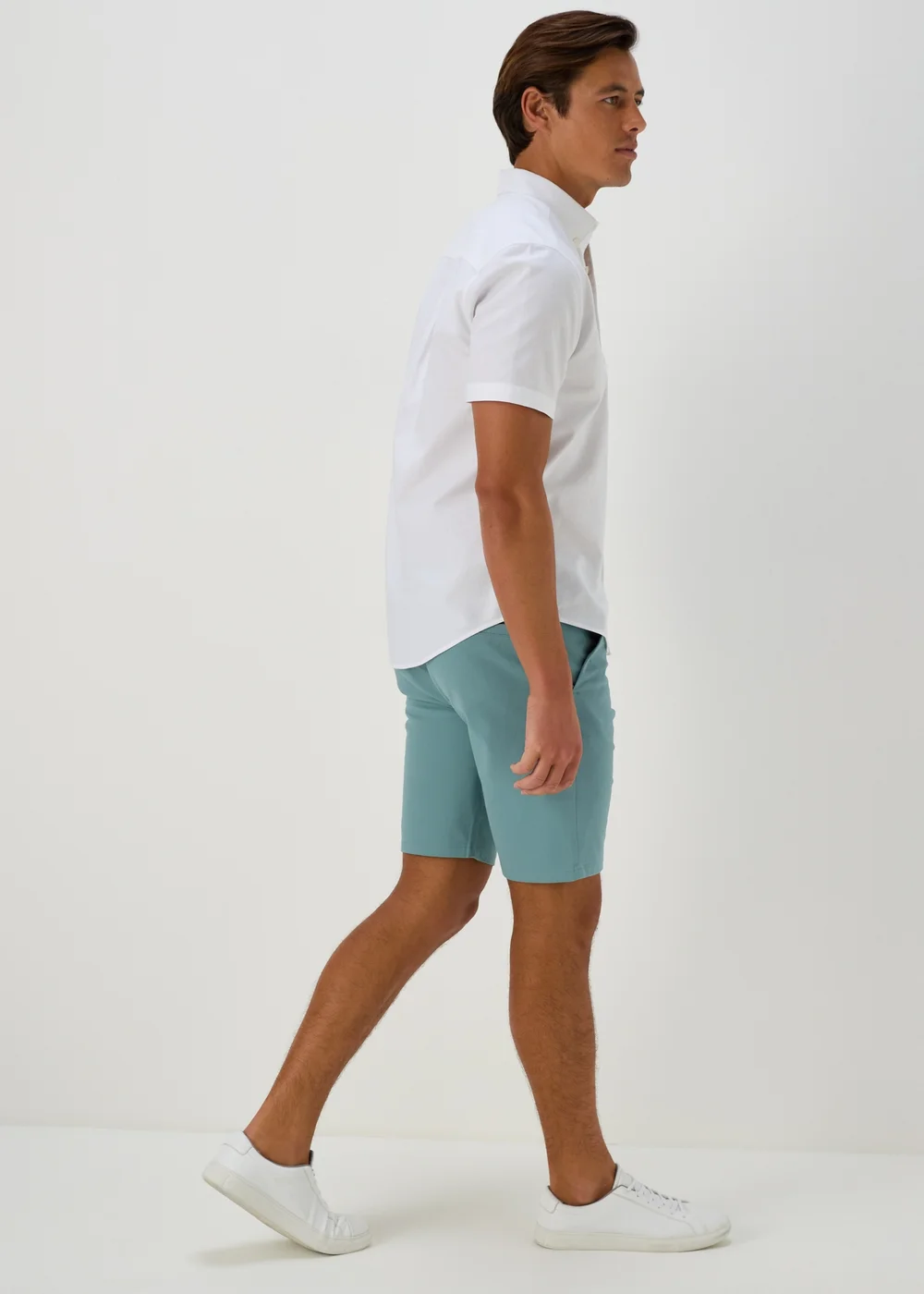 Teal Straight Fit Chino Shorts - 30 Image 2