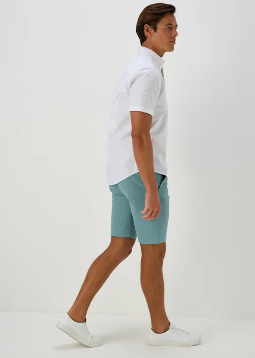 Teal Straight Fit Chino Shorts - 30 Image 2