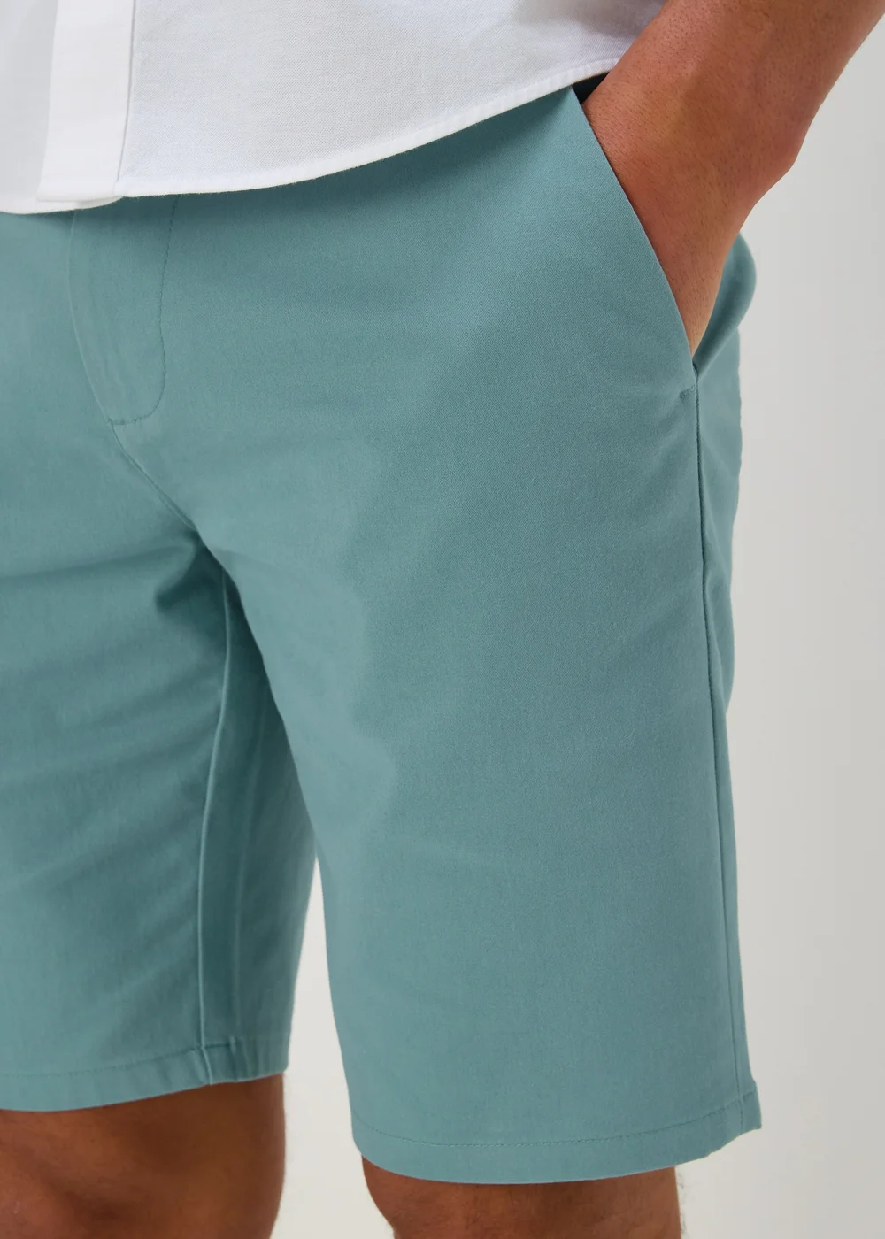 Teal Straight Fit Chino Shorts - 30 Image 3