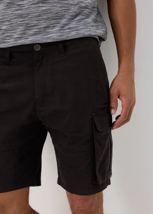 Black Basic Cargo Shorts - 30 Image 3