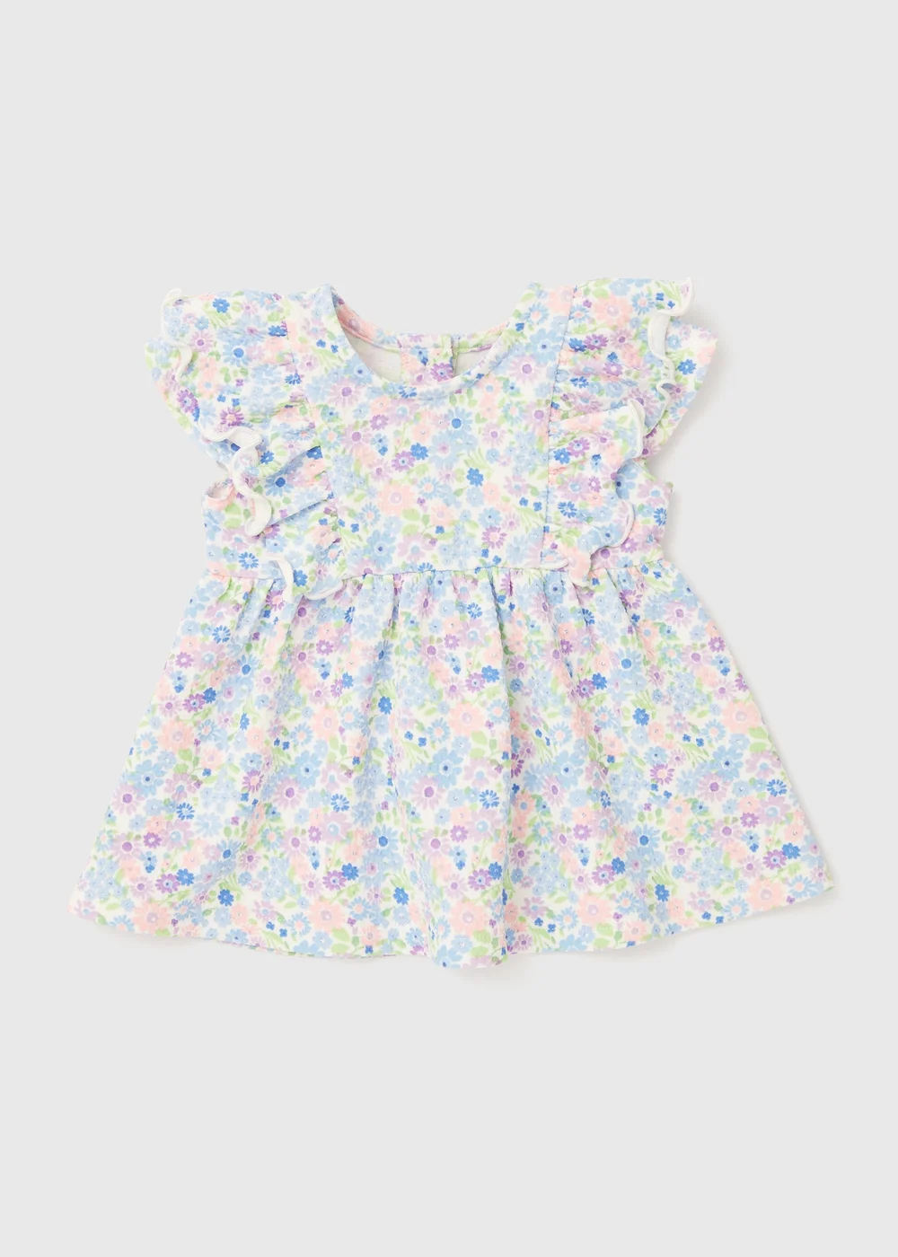 Baby Blue Ponte Textured Dress (Newborn- 23mths) - Newborn Image 1