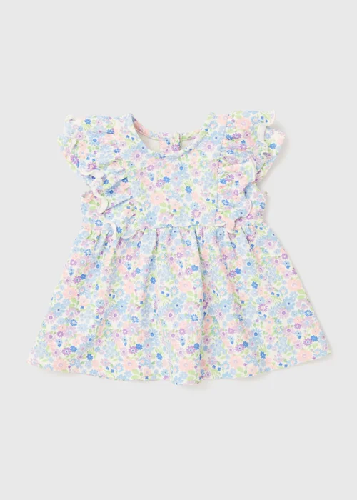 Baby Blue Ponte Textured Dress (Newborn- 23mths) - Newborn Image 1