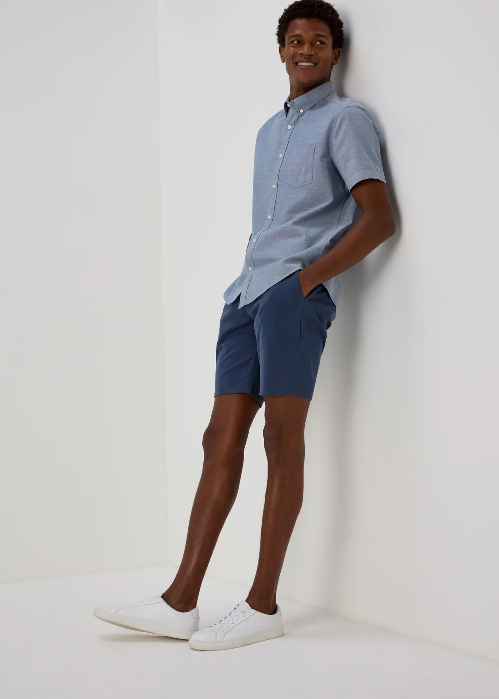 Navy Slim Fit Chino Shorts - 30 Image 4