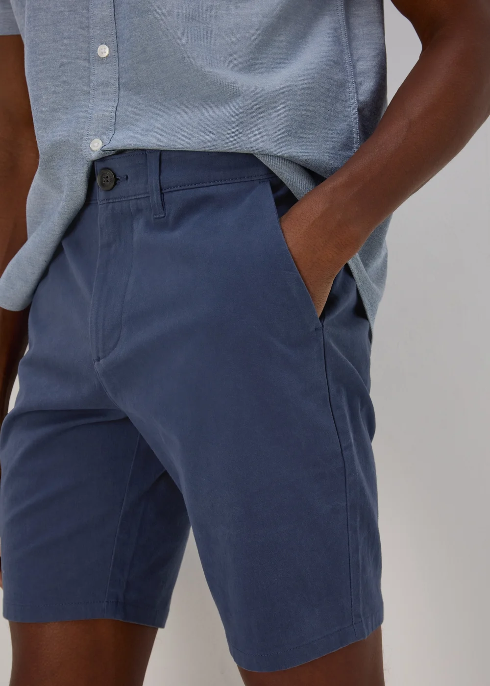 Navy Slim Fit Chino Shorts - 30 Image 3