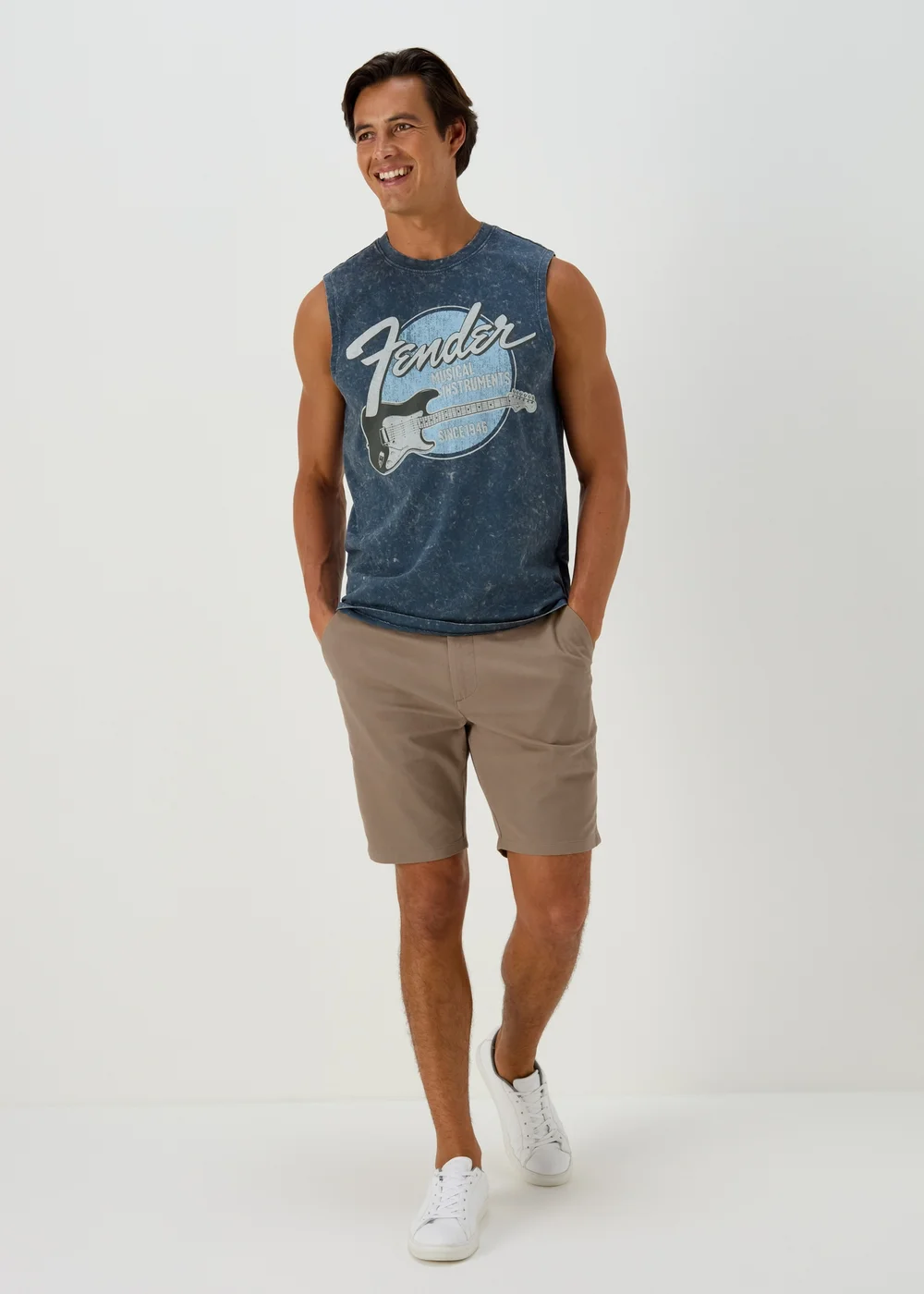 Stone Slim Fit Chino Shorts - 30 Image 4