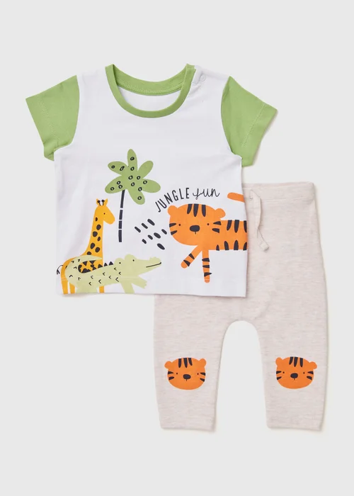 Multicoloured Jungle Jersey Set (Newborn-23mths) - 0-3 months Image 1