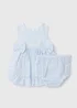 Girls Blue Stripe Top & Knickers Set (Newborn-23mths) - Age 0 - 3 Months Image 1