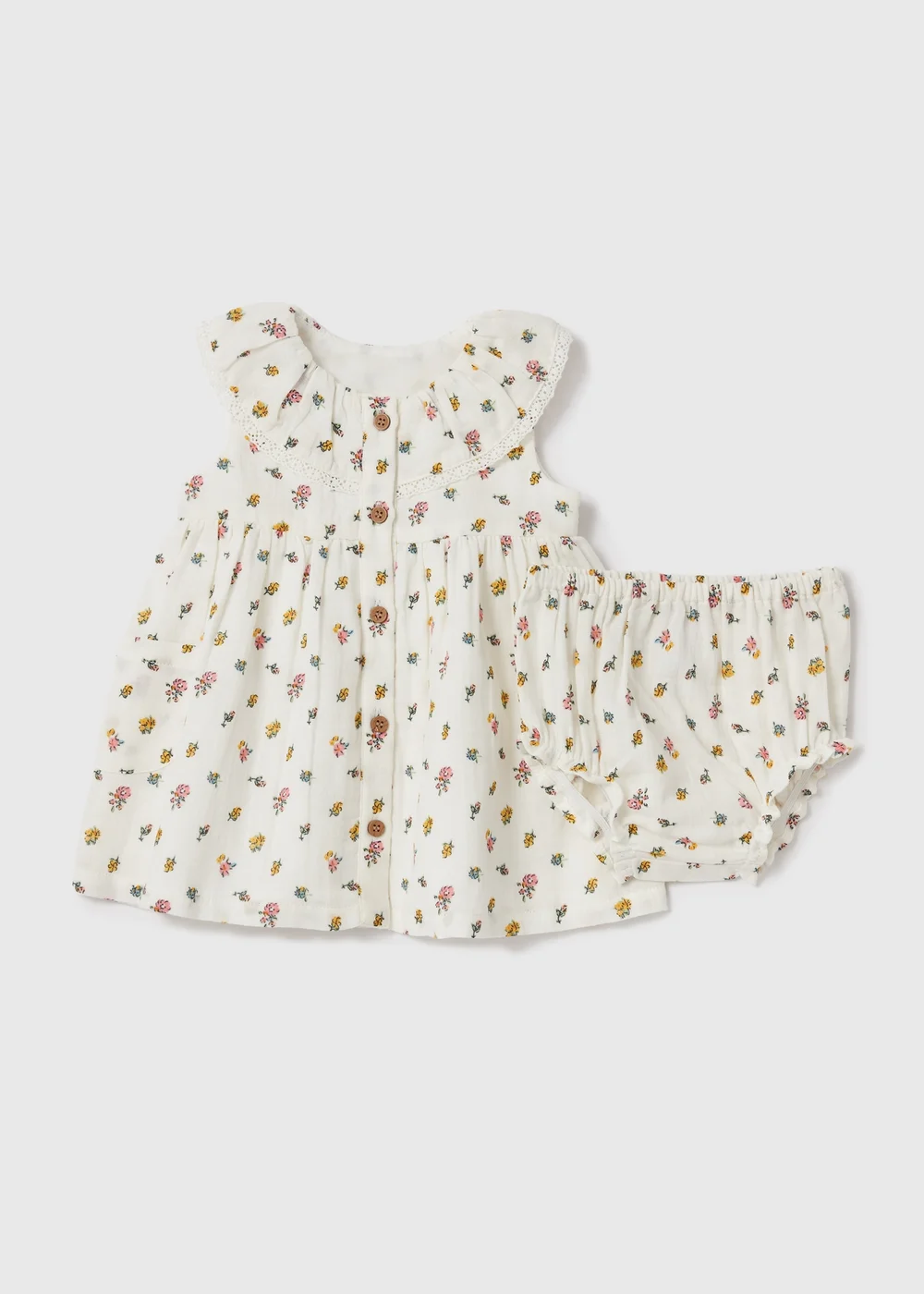 Baby Cream Dress & Knickers Set (Newborn-23mths) - 0-3 months Image 1
