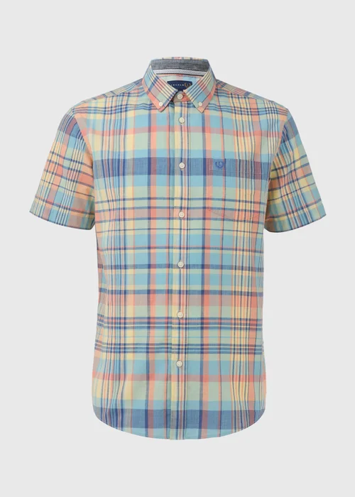 Lincoln Peach Madras Check Shirt - S Image 5