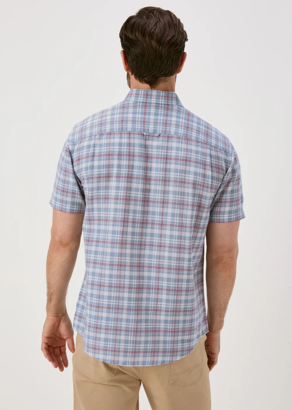 Lincoln Blue Check Textured Shirt - S Image 2