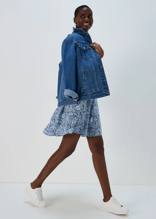 Blue Floral Airflow Boho Mini Dress - 8 Image 4