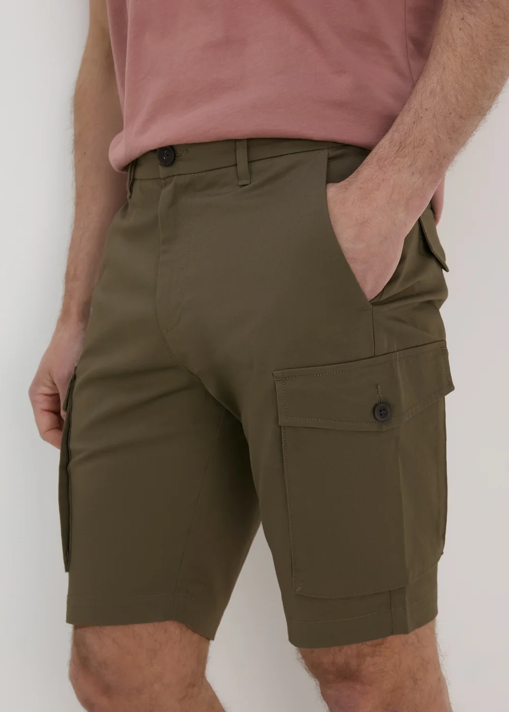 Khaki Cargo Shorts - 30 Image 3
