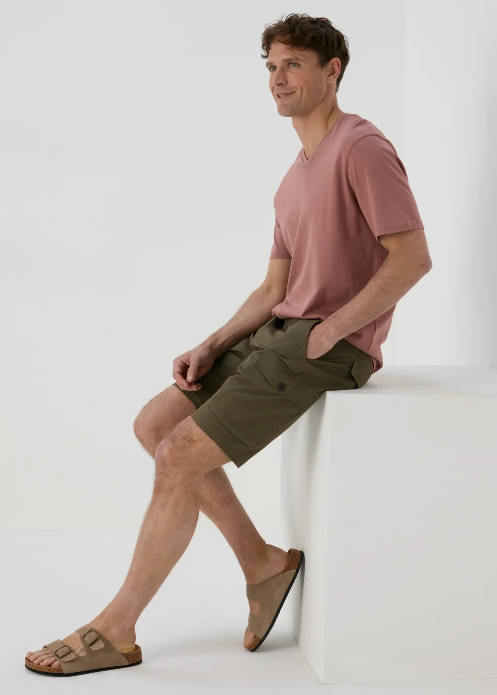 Khaki Cargo Shorts - 30 Image 4