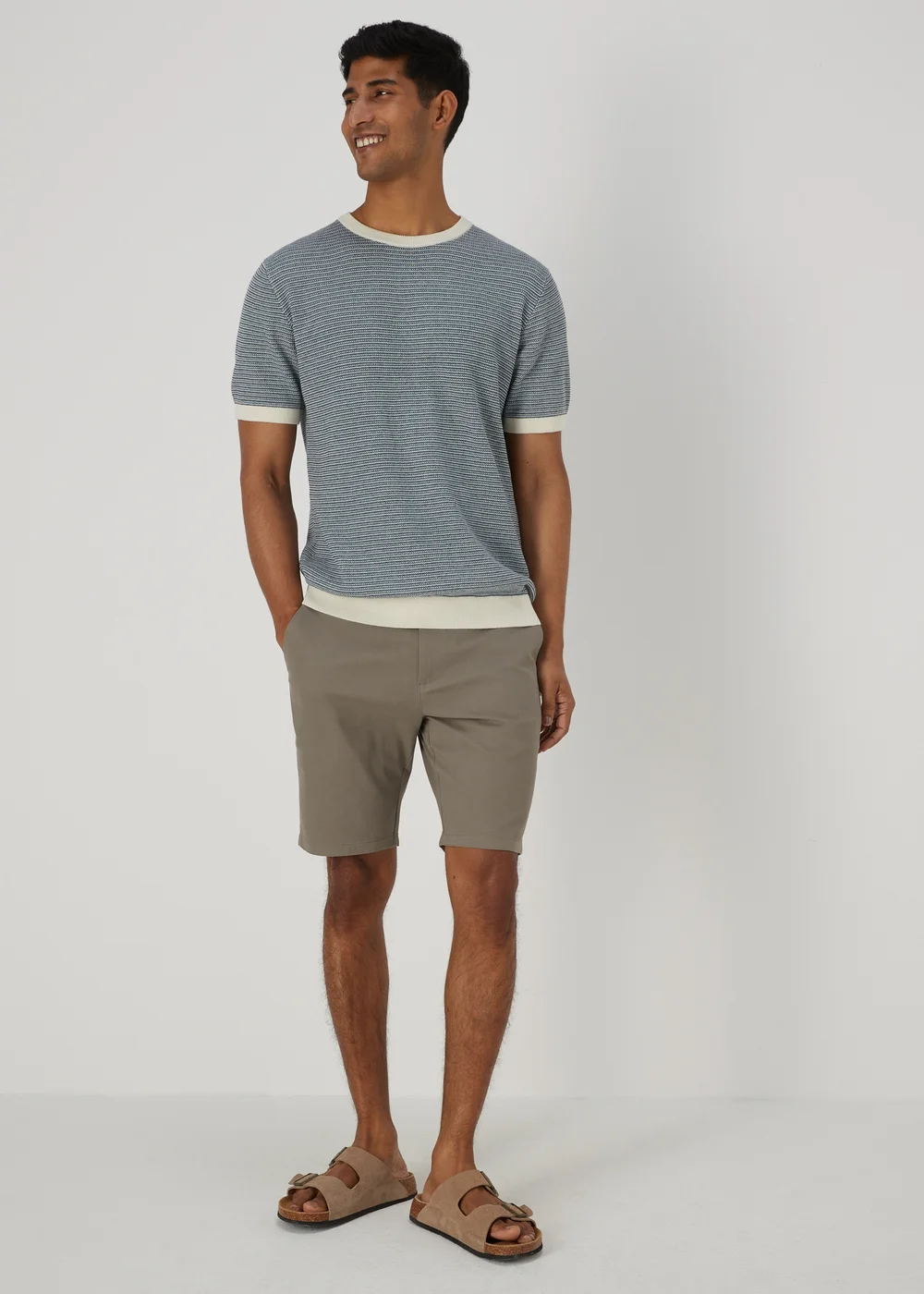 Mushroom Slim Fit Chino Shorts - 30 Image 1