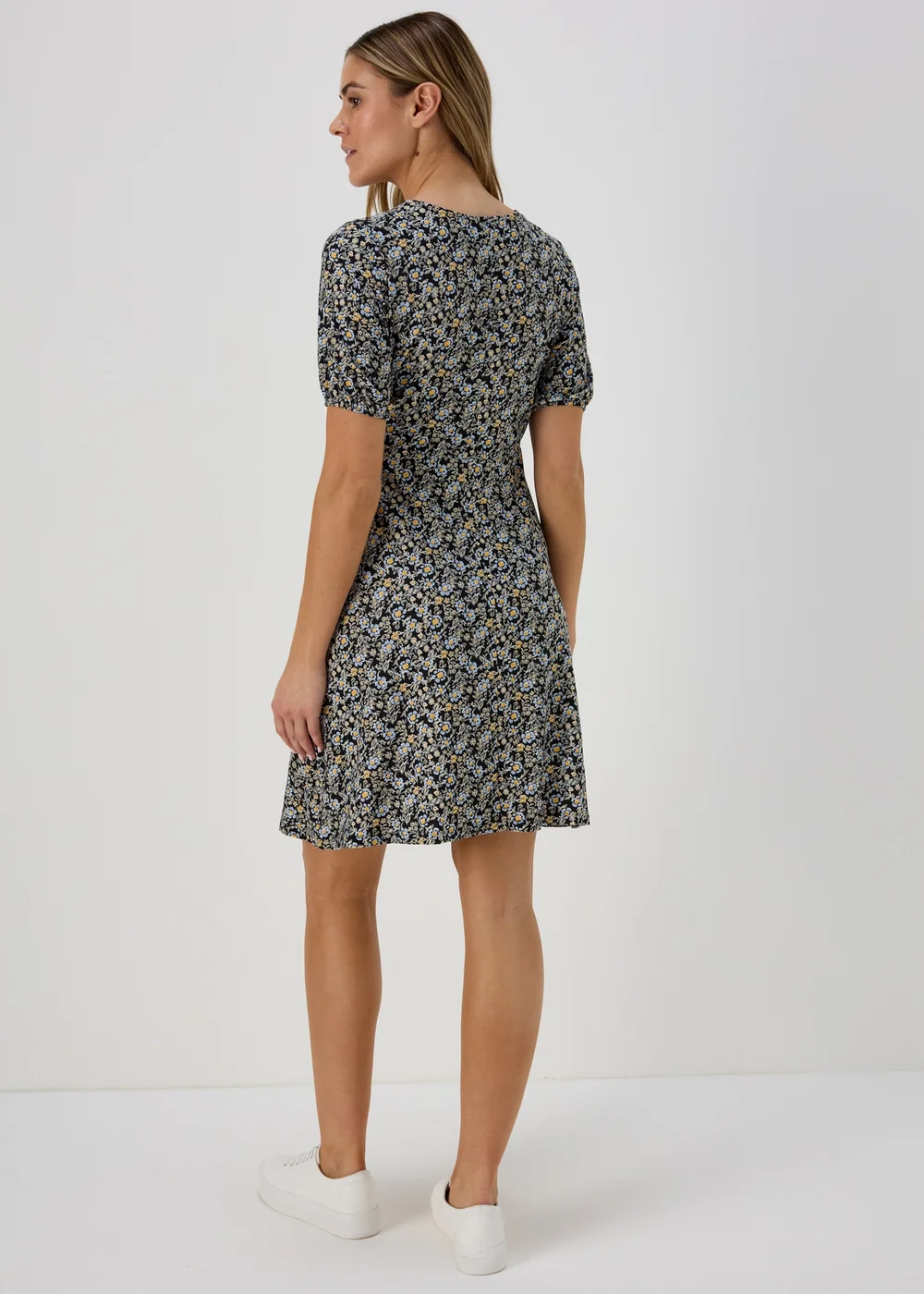 Blue Floral Supersoft Mini Dress - 8 Image 2