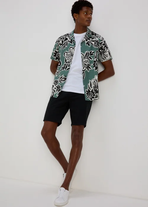 Black Slim Fit Chino Shorts - 30 Image 1