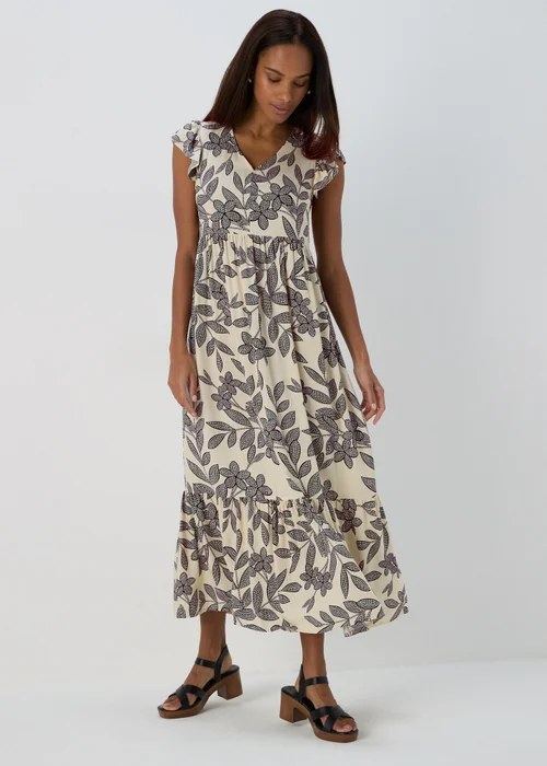 Stone Linen Midi Shirt Dress - 8 Image 1