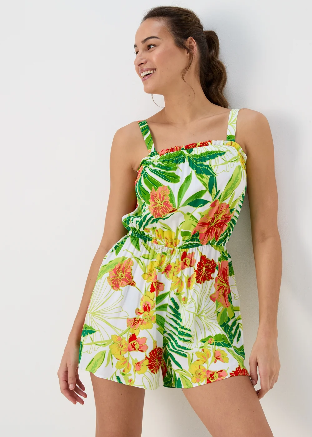 Multicoloured Floral Playsuit - 8 Image 1