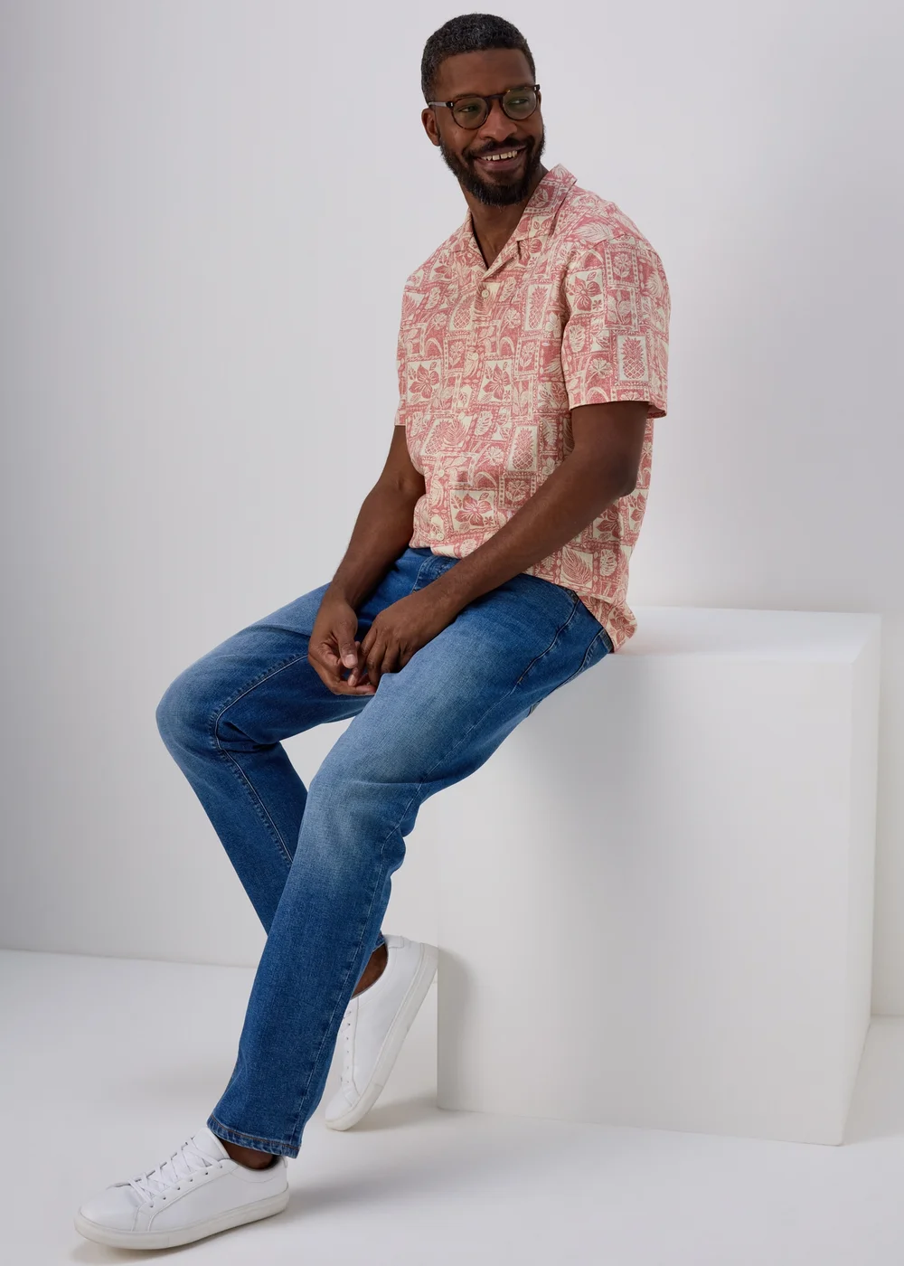 Lincoln Pink Slub Print Shirt - S Image 4