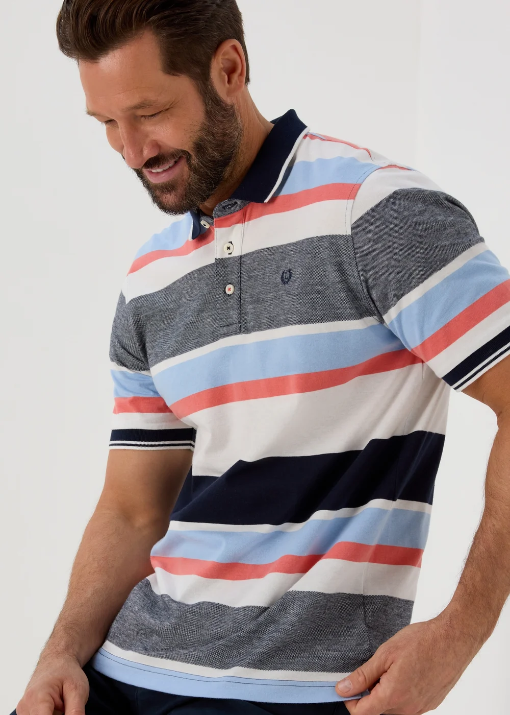 Lincoln Grey Stripe Polo Shirt - S Image 3
