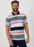 Lincoln Grey Stripe Polo Shirt - S Image 1