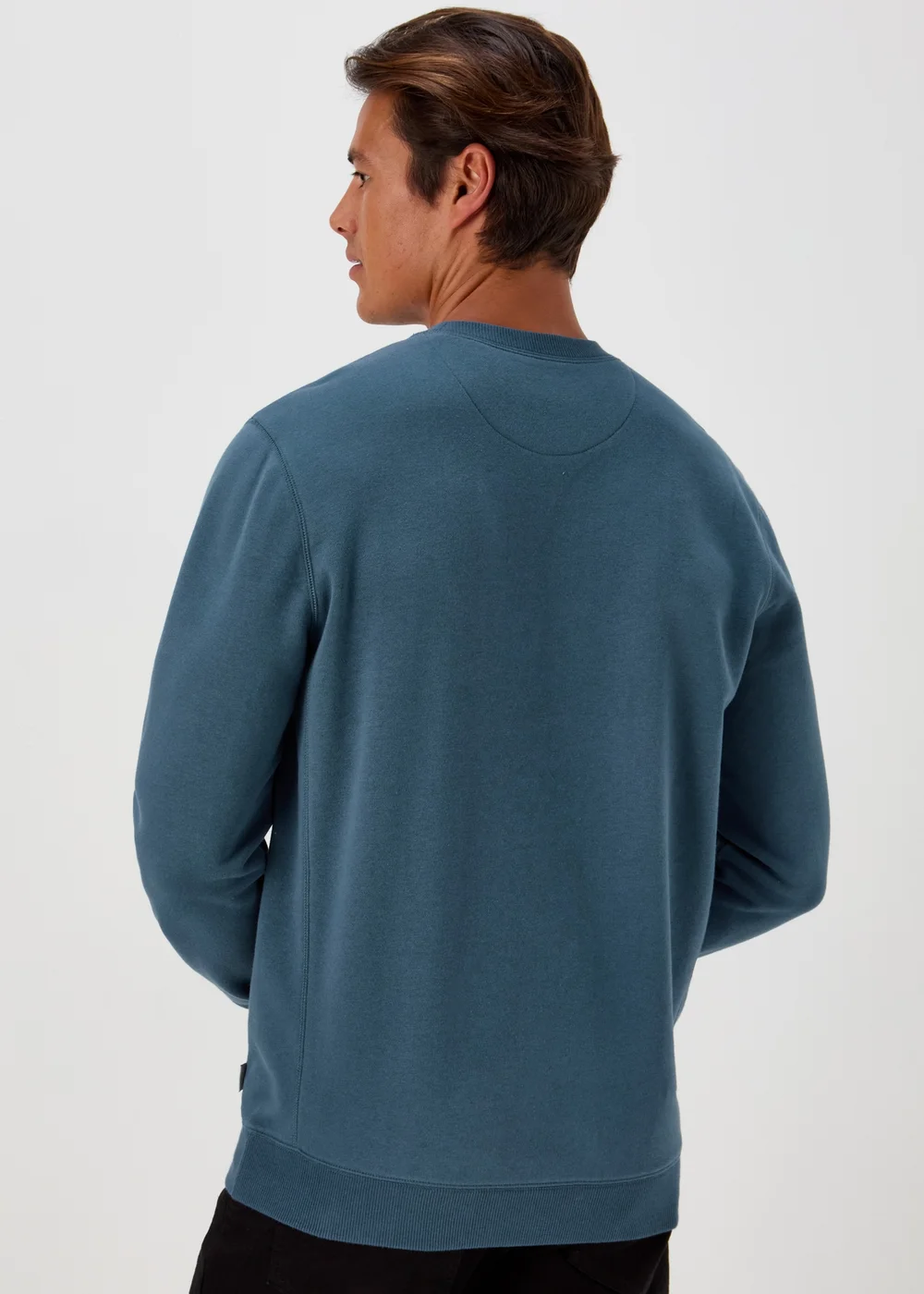 Blue Essential Crew Neck Sweatshirt - Small Image 2