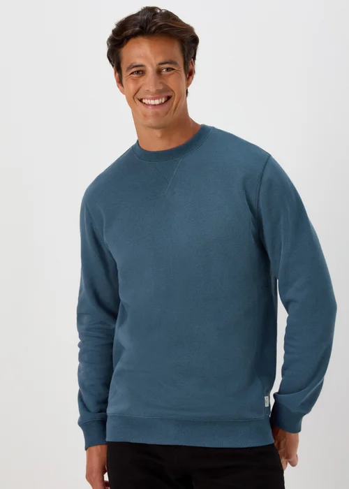 Blue Essential Crew Neck Sweatshirt - Small Image 1