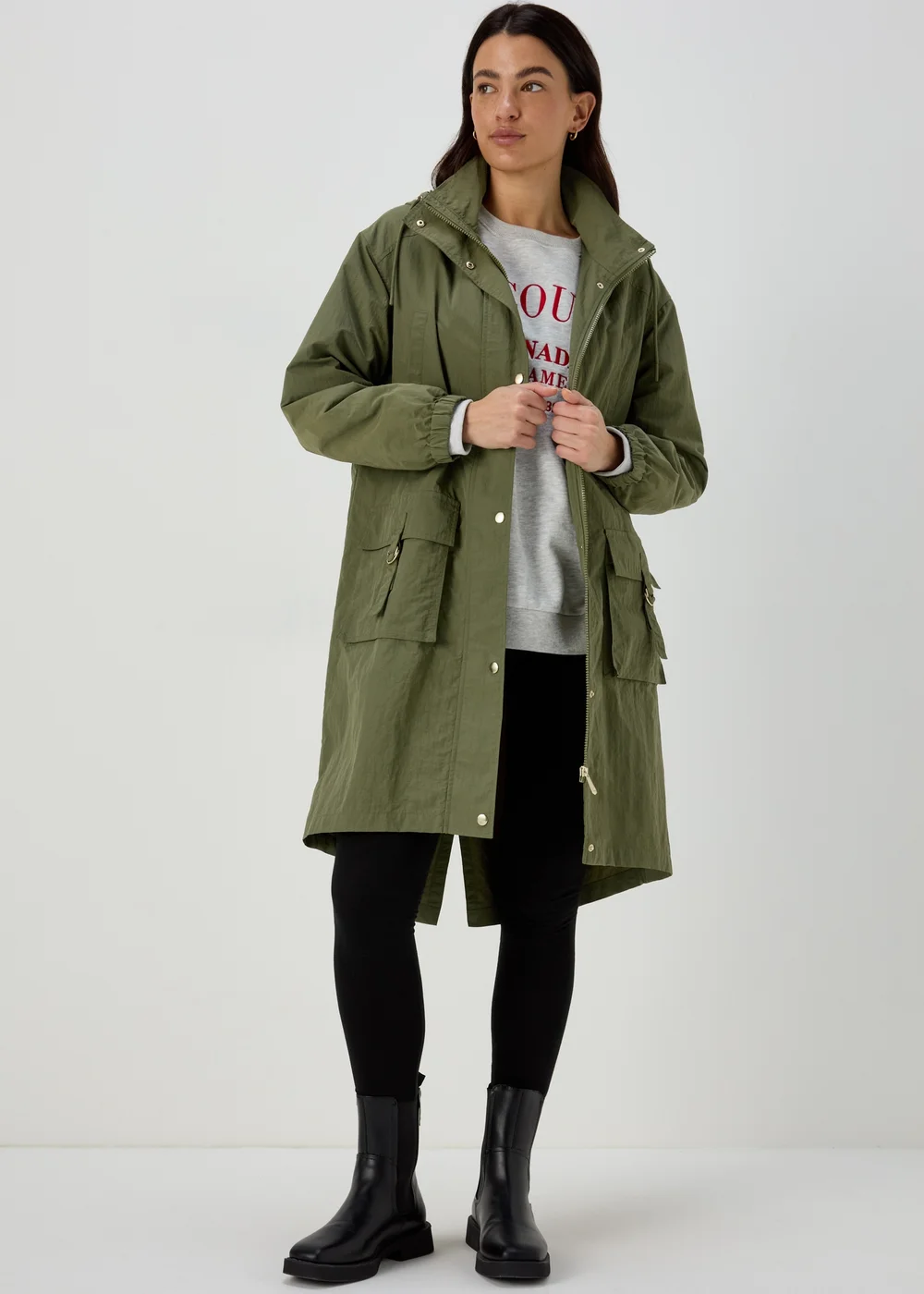 Khaki Utility Parka - 8 Image 4