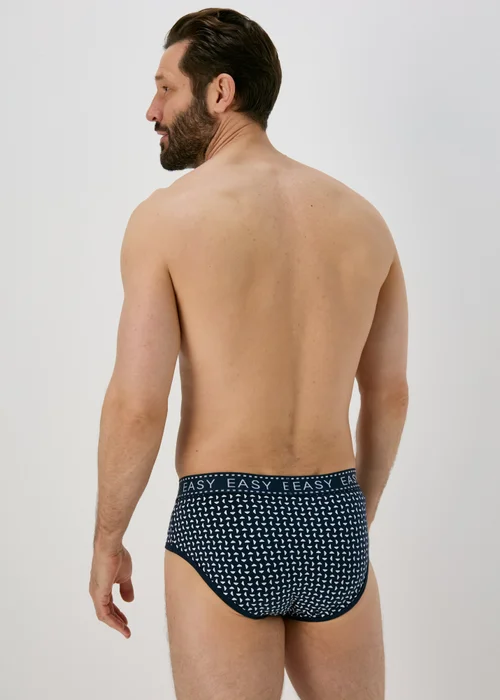 4 Pack Blue Geo Print Spring Briefs - Small Image 3