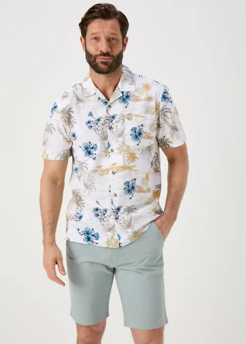 Lincoln Ecru Island Print Shirt - S Image 4