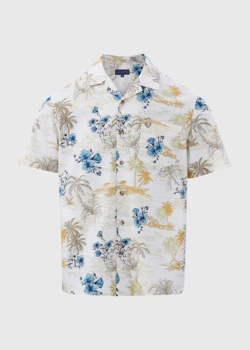 Lincoln Ecru Island Print Shirt - S Image 5