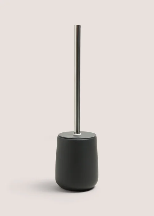 Black Modern Ceramic Toilet Brush Image 1
