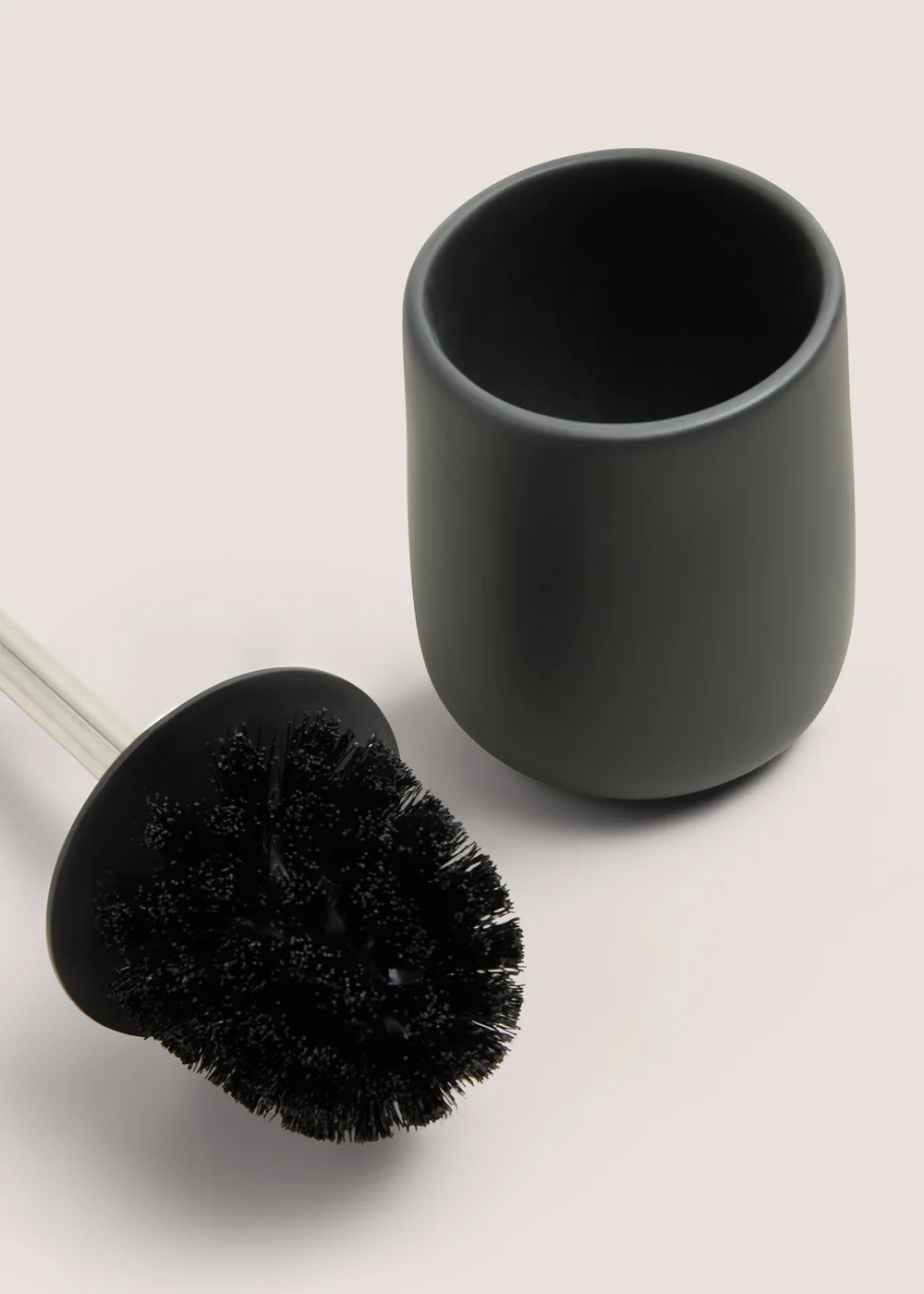 Black Modern Ceramic Toilet Brush Image 2