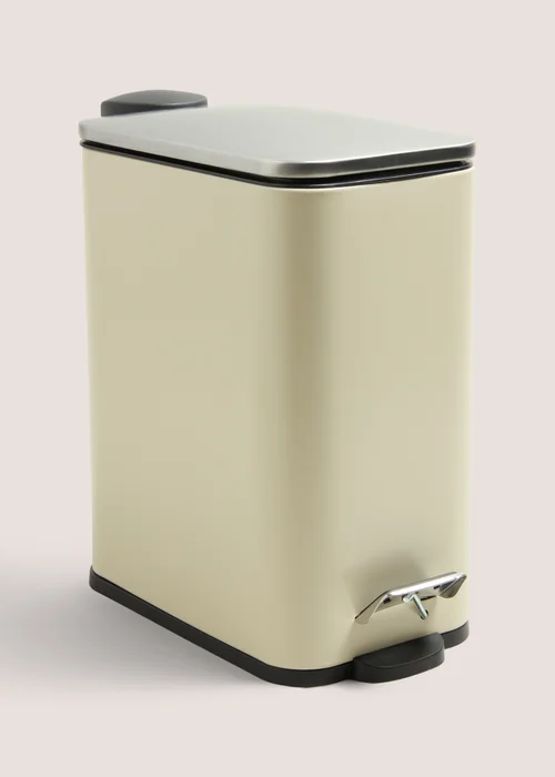 Bathroom Beige Modern Metal Bin (28cm x 25cm) Image 1