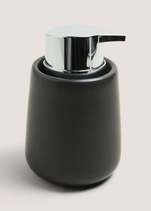 Black Ceramic Soap Dispenser Image 1